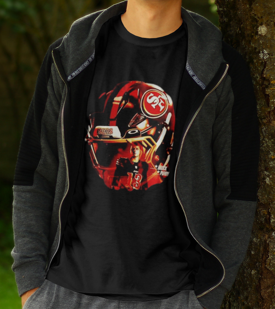 San Francisco 49ers Brock Purdy 13 Football Helmet NFL Night T-Shirt