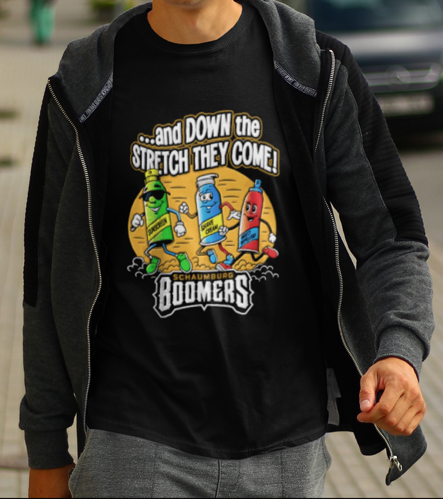 Schaumburg Boomers Racing Condiments Down The Stretch They Come T-Shirt