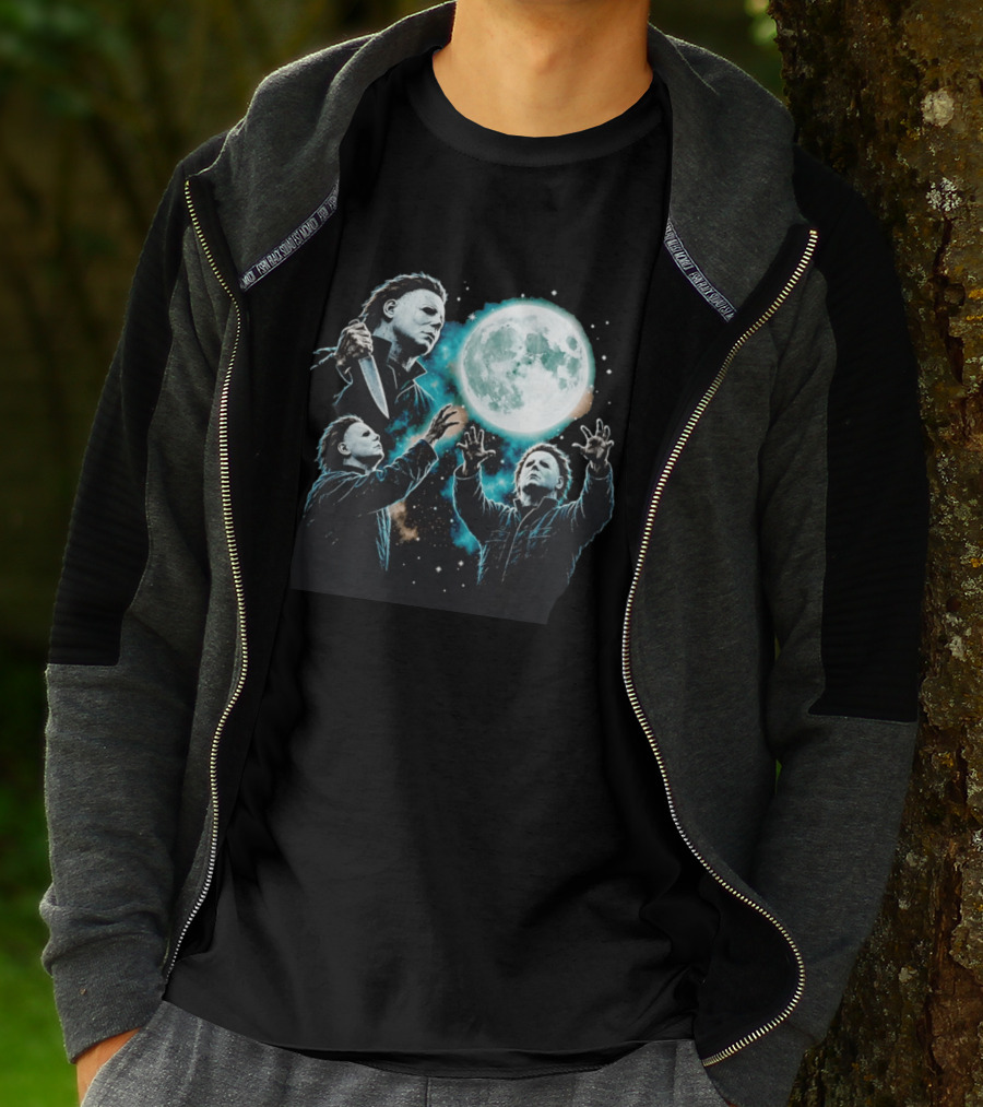 Michael Myers Halloween Moon Knife Scene T-Shirt