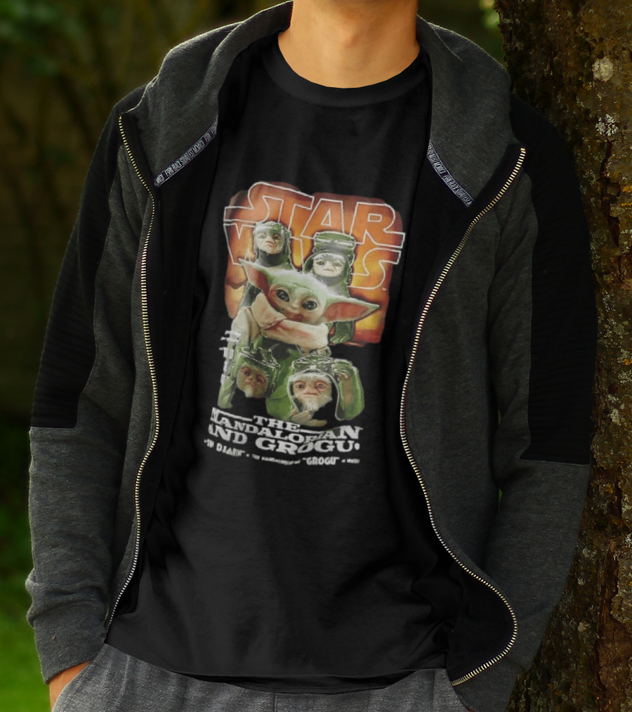 Star Wars The Mandalorian Grogu Din Djarin Anzellan Droidsmiths Collage This Is Way T-Shirt