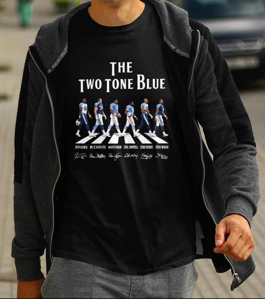 The Two Tone Blue Titans Derrick Henry Bruce Matthews Warren Moon Earl Campbell Eddie George Steve McNair T-Shirt