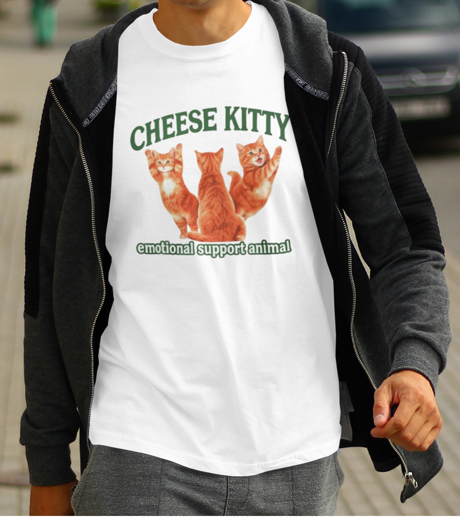 Cheese Kitty Emotional Support Animal Cats T-Shirt