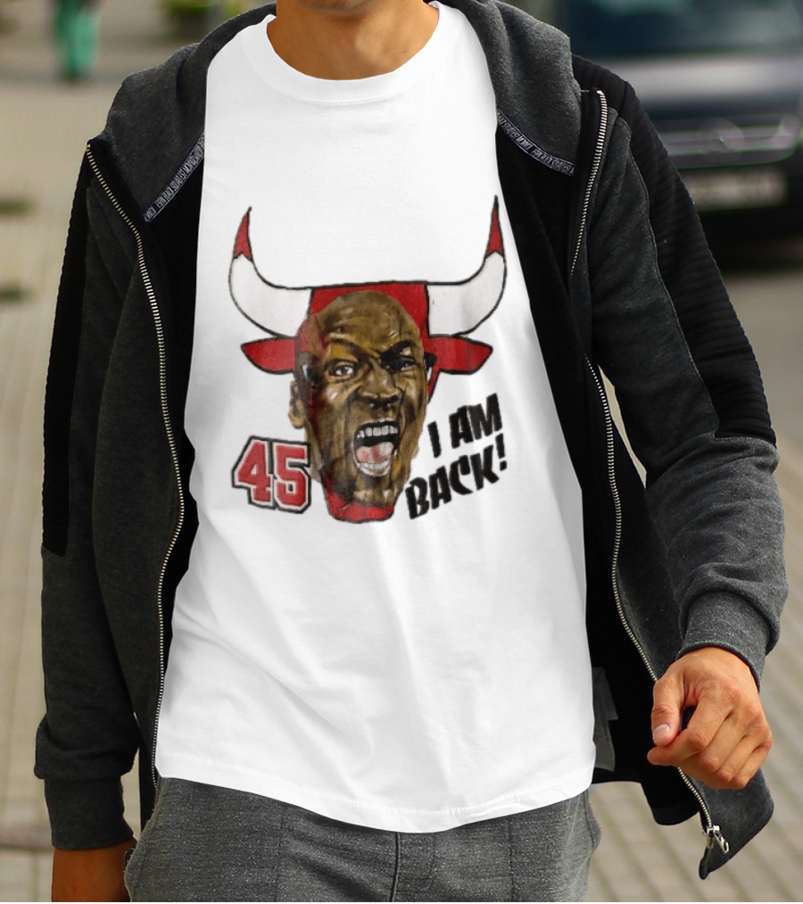 Chicago Bulls NBA 45 I Am Back Screaming Face Bull Bootleg T-Shirt