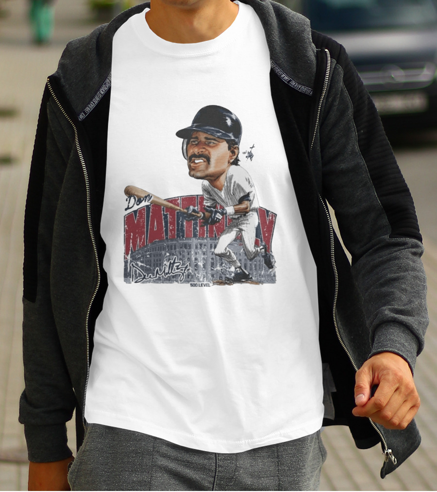 Don Mattingly New York 500 Level Bruce Stark Collection Baseball Stadium T-Shirt
