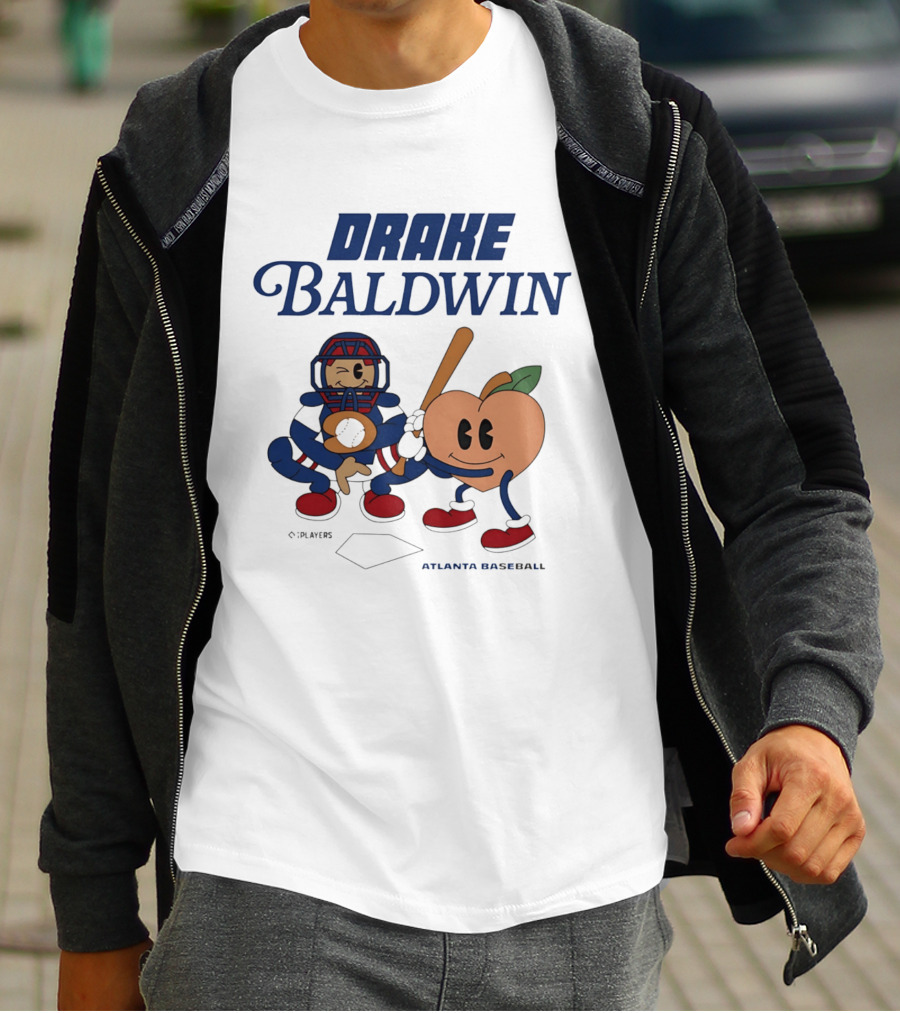Drake Baldwin Animated Players Atlanta Baseball Peachtree T-Shirt