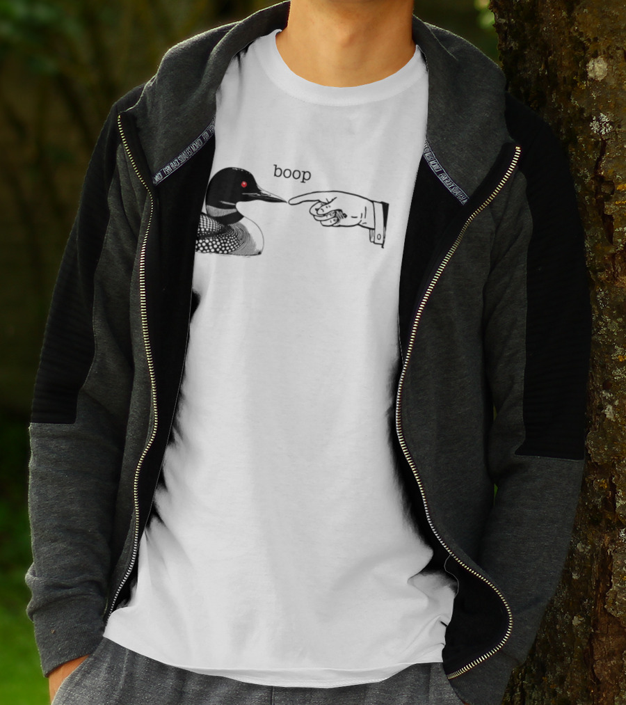 Loon Boop Minnesota Finger Touching Bird T-Shirt