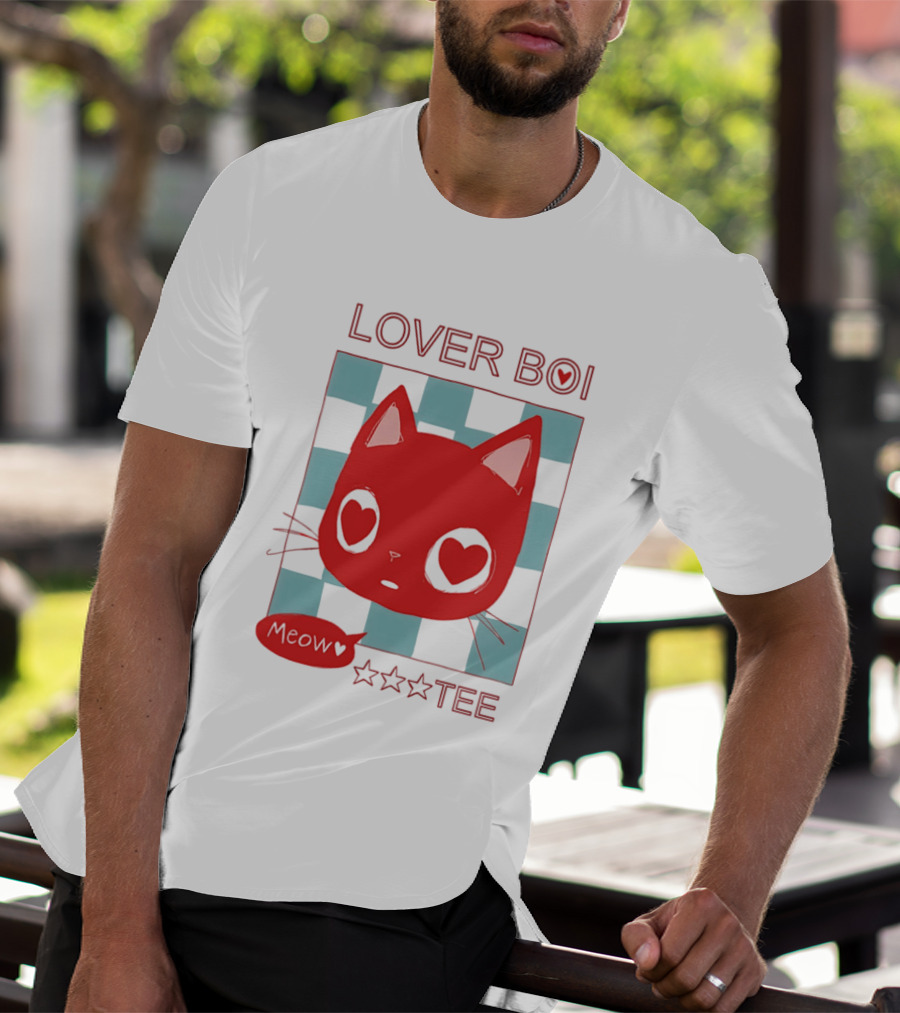 Lover Boi Meow Red Cat Star T-Shirt