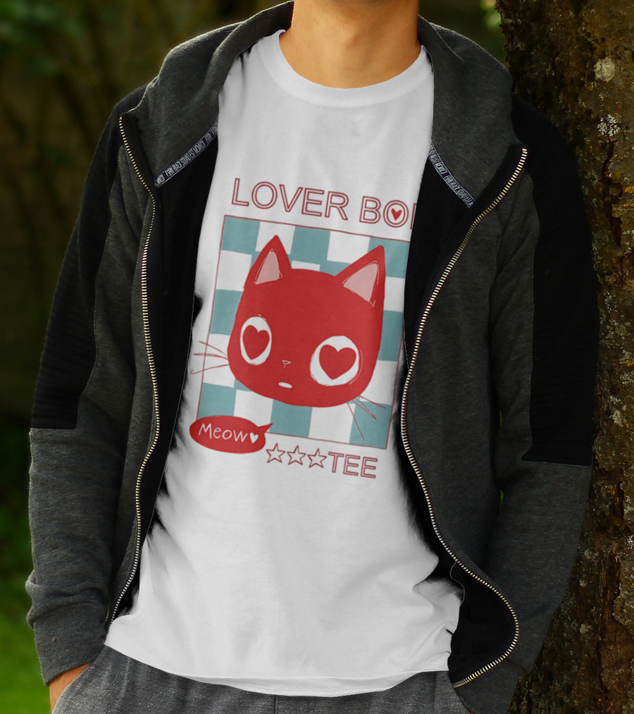 Lover Boi Meow Red Cat Star T-Shirt