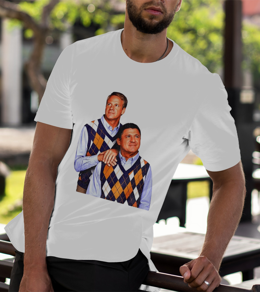LSU Coaches Step Brothers Argyle Sweater Lane Kiffin T-Shirt