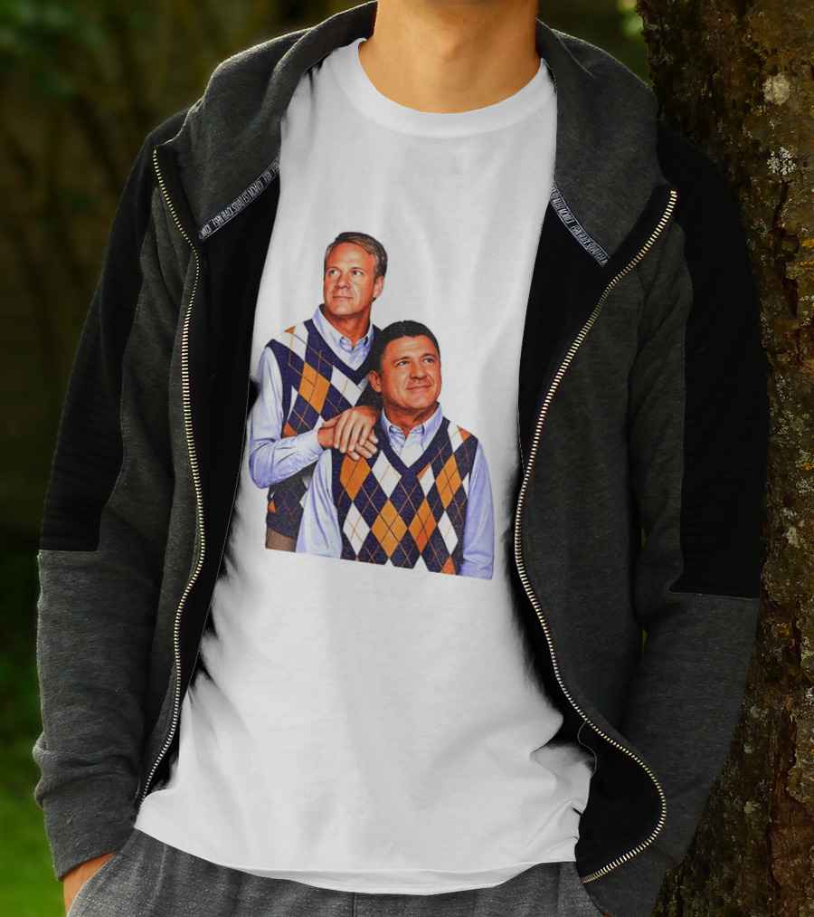 LSU Coaches Step Brothers Argyle Sweater Lane Kiffin T-Shirt