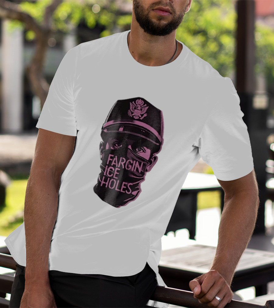 Fargin Ice Holes Masked Officer Police Cap Eagle T-Shirt