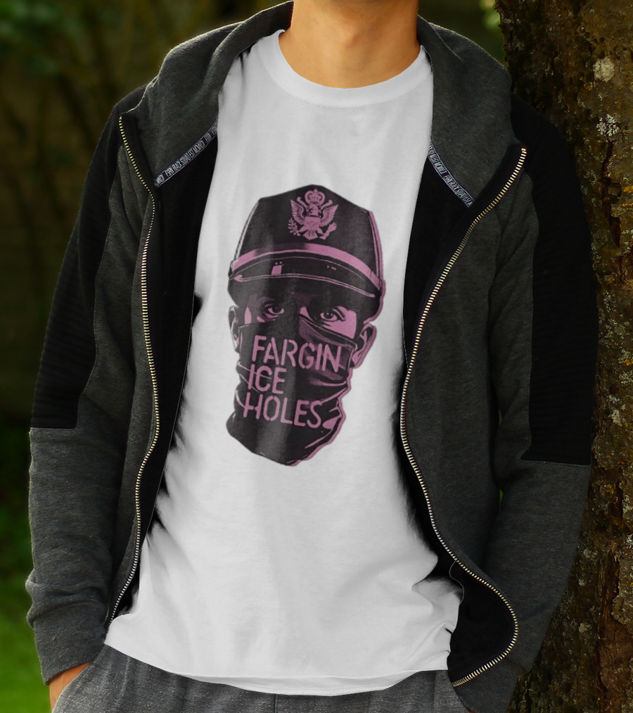 Fargin Ice Holes Masked Officer Police Cap Eagle T-Shirt