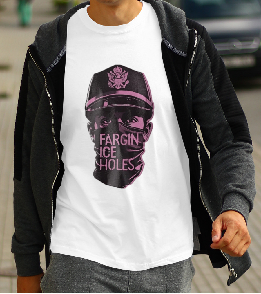 Fargin Ice Holes Masked Officer Police Cap Eagle T-Shirt