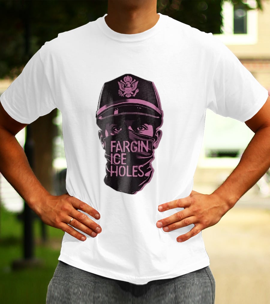 Fargin Ice Holes Masked Officer Police Cap Eagle T-Shirt