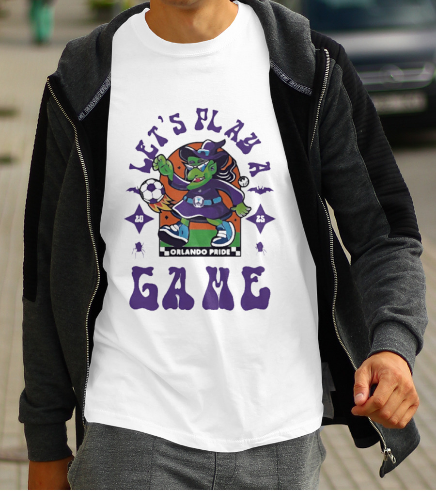 Orlando Pride Spooky Season 2025 Let's Play A Game Witch Soccer T-Shirt
