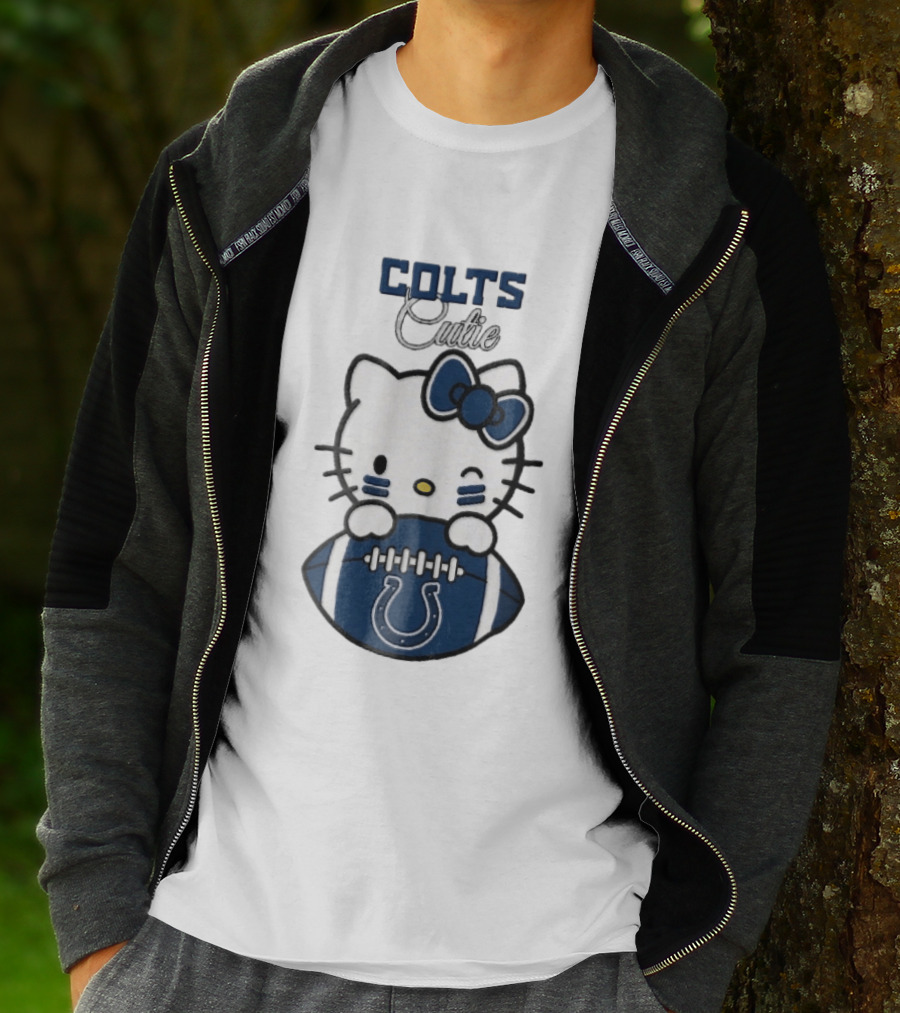 Indianapolis Colts Cutie Cartoon Cat Football Bow T-Shirt