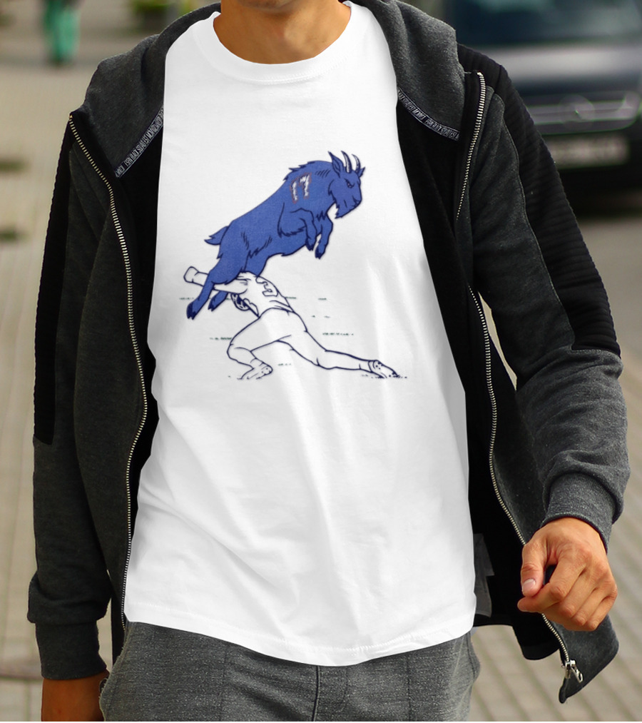 Buffalo Bills Josh Allen Goat 17 Jumping Over Defender Football Play T-Shirt