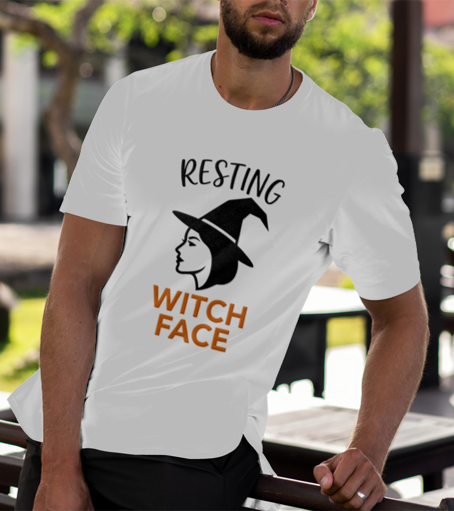 Resting Witch Face Halloween Witch Hat T-Shirt