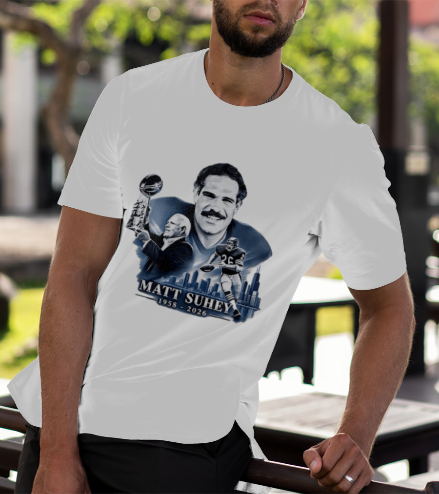 RIP Matt Suhey 1958 2026 Rest In Power With Trophy And Football Player T-Shirt