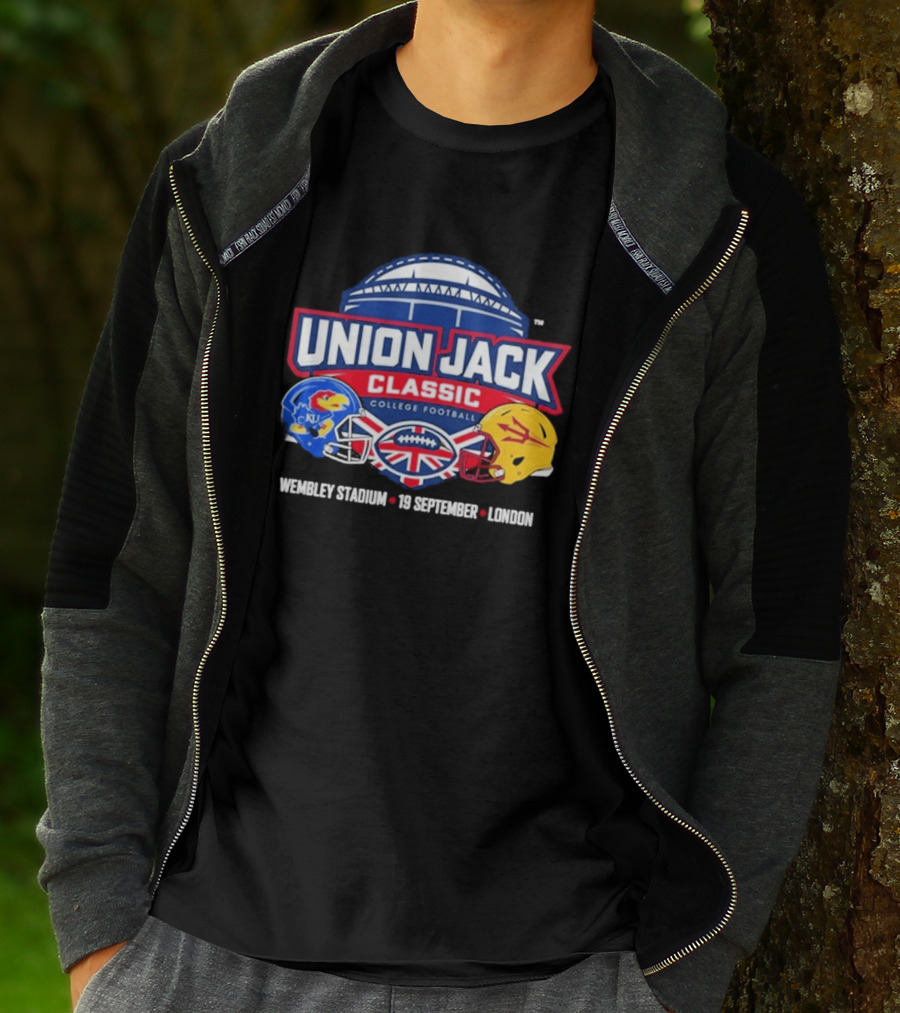 Union Jack Classic College Football Kansas Vs Arizona State Wembleу Stadium London 19 September 2026 T-Shirt