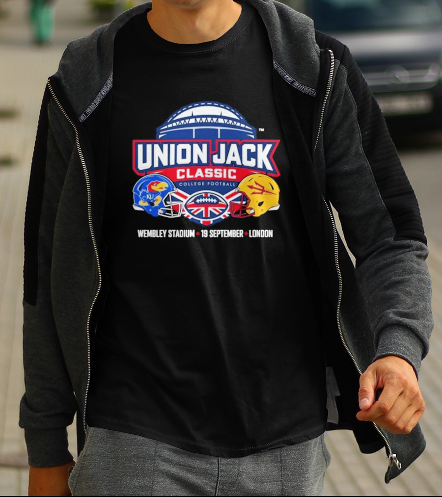 Union Jack Classic College Football Kansas Vs Arizona State Wembleу Stadium London 19 September 2026 T-Shirt