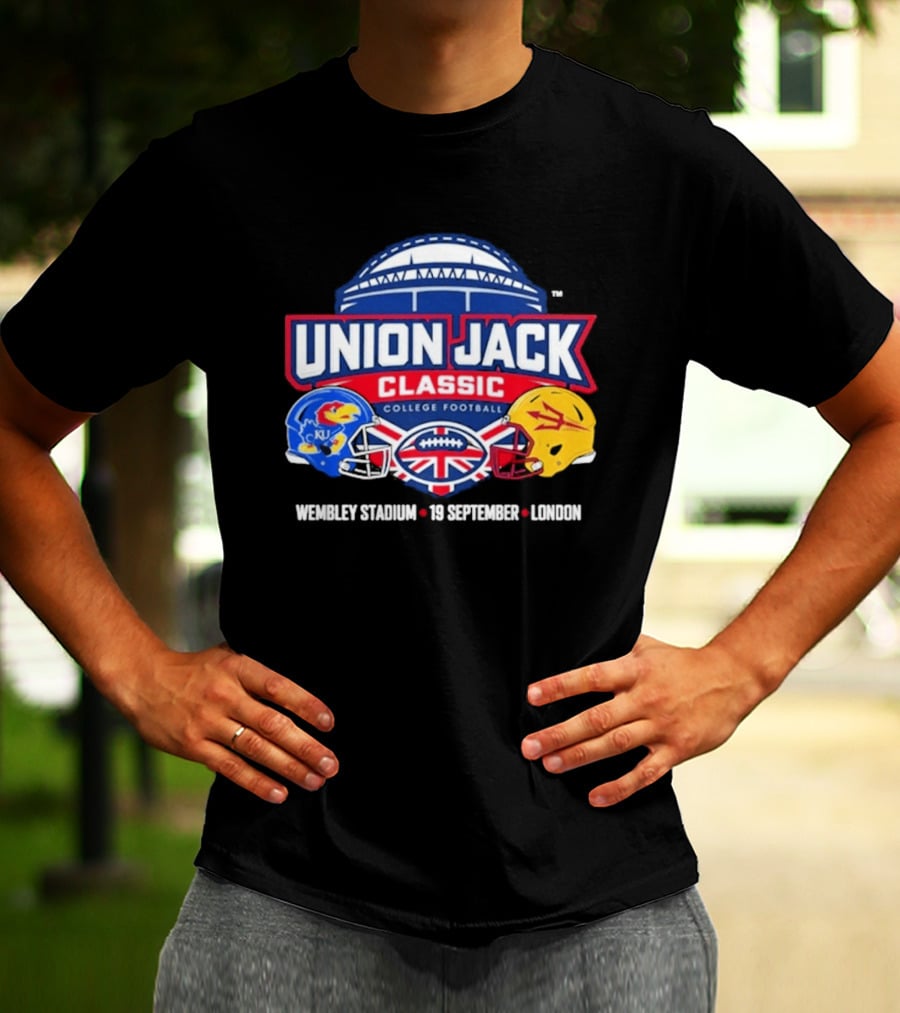 Union Jack Classic College Football Kansas Vs Arizona State Wembleу Stadium London 19 September 2026 T-Shirt