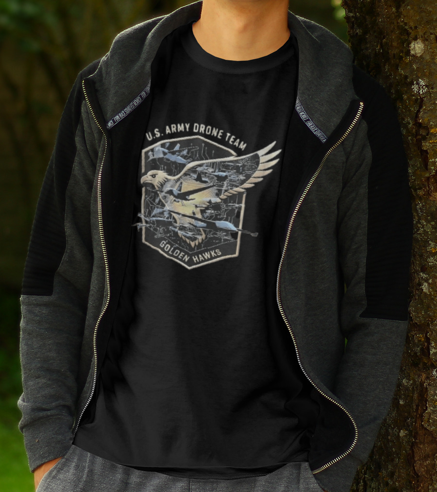 U.S. Army Drone Team Golden Hawks UAV Aircraft Eagle Circuit Board T-Shirt