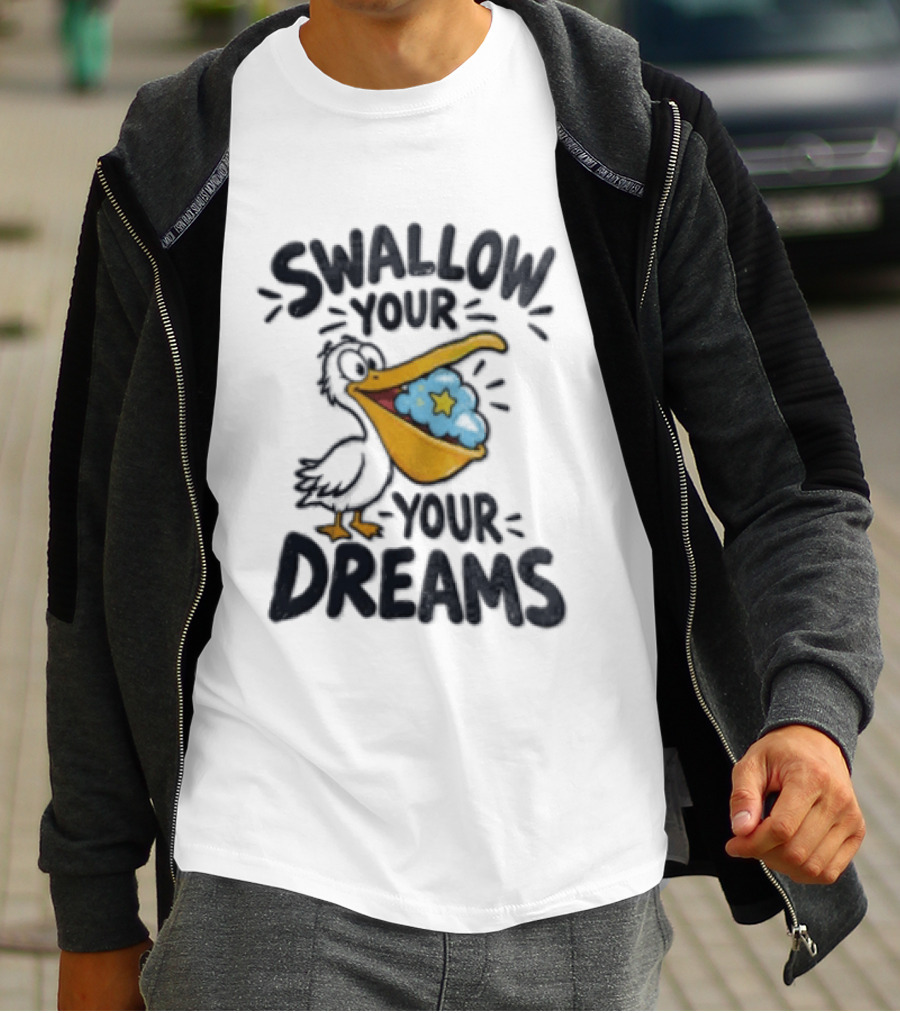 Swallow Your Your Dreams Pelican Star Cloud Image T-Shirt