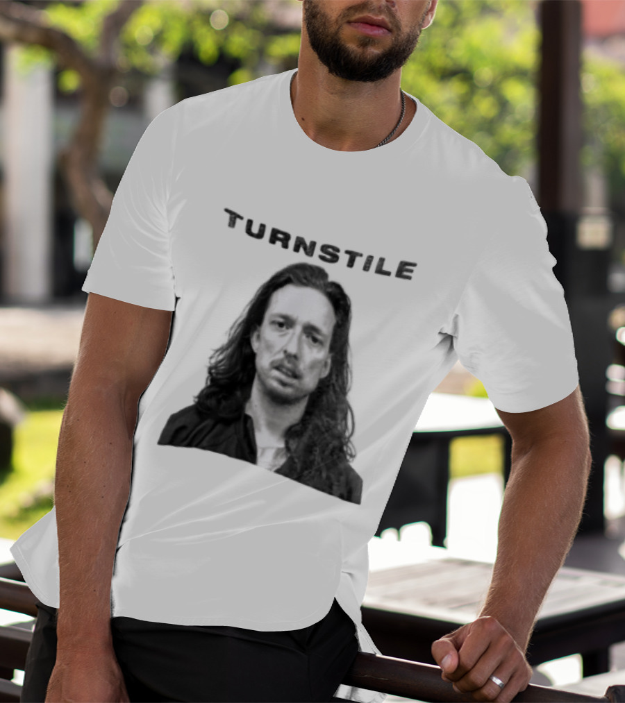Turnstile Man Black And White T-Shirt