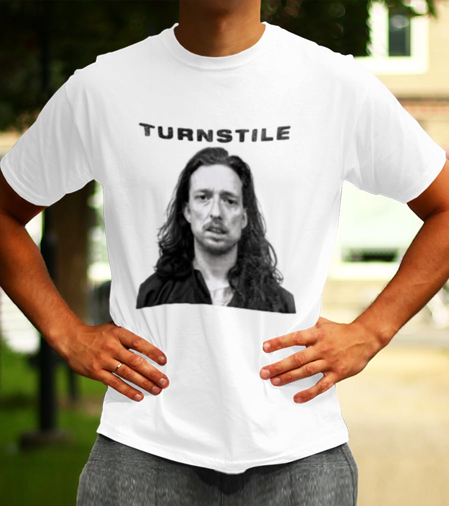 Turnstile Man Black And White T-Shirt