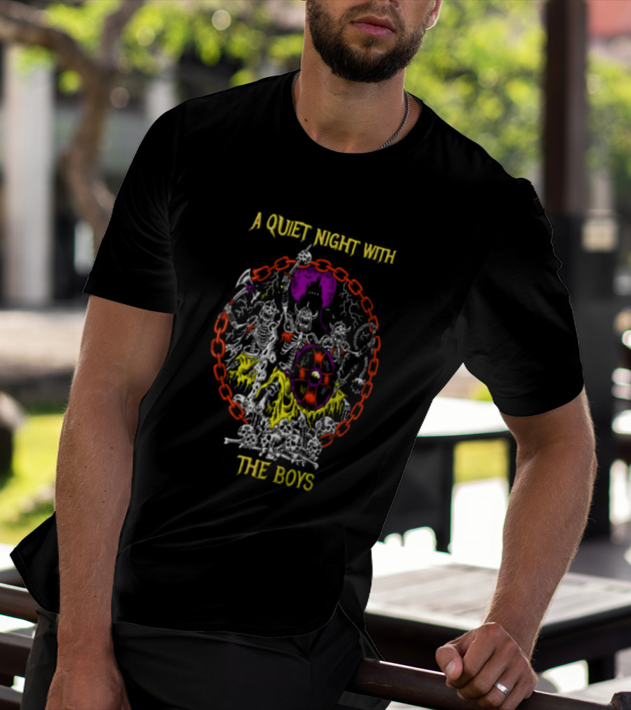 A Quiet Night With The Boys Skeleton Warriors Viking Horde T-Shirt