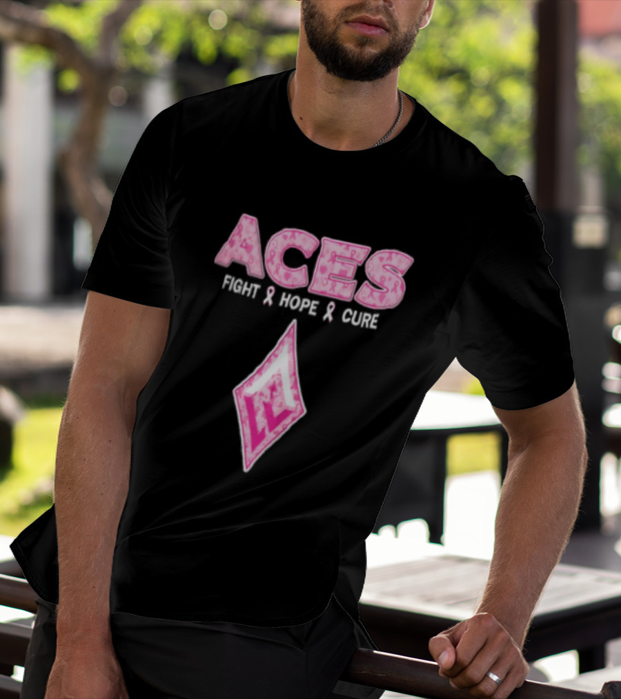 Aces Fight Hope Cure Pink Ribbon Las Vegas Aces T-Shirt