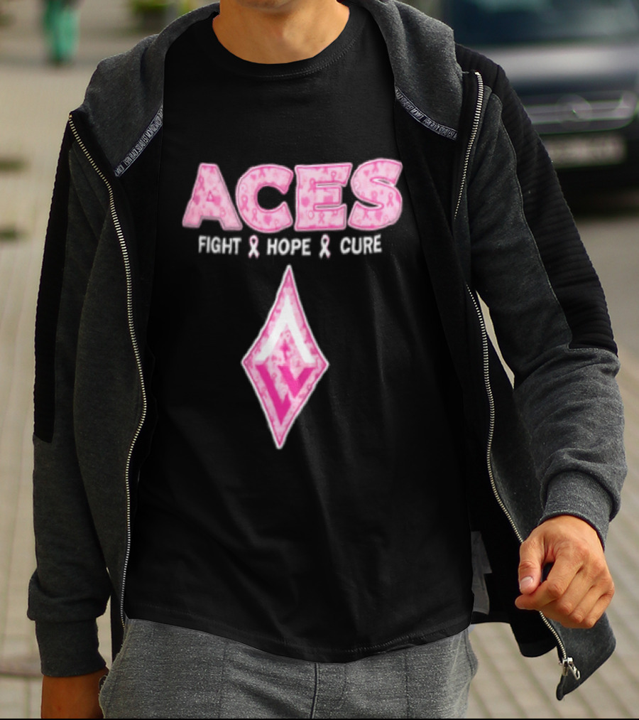 Aces Fight Hope Cure Pink Ribbon Las Vegas Aces T-Shirt