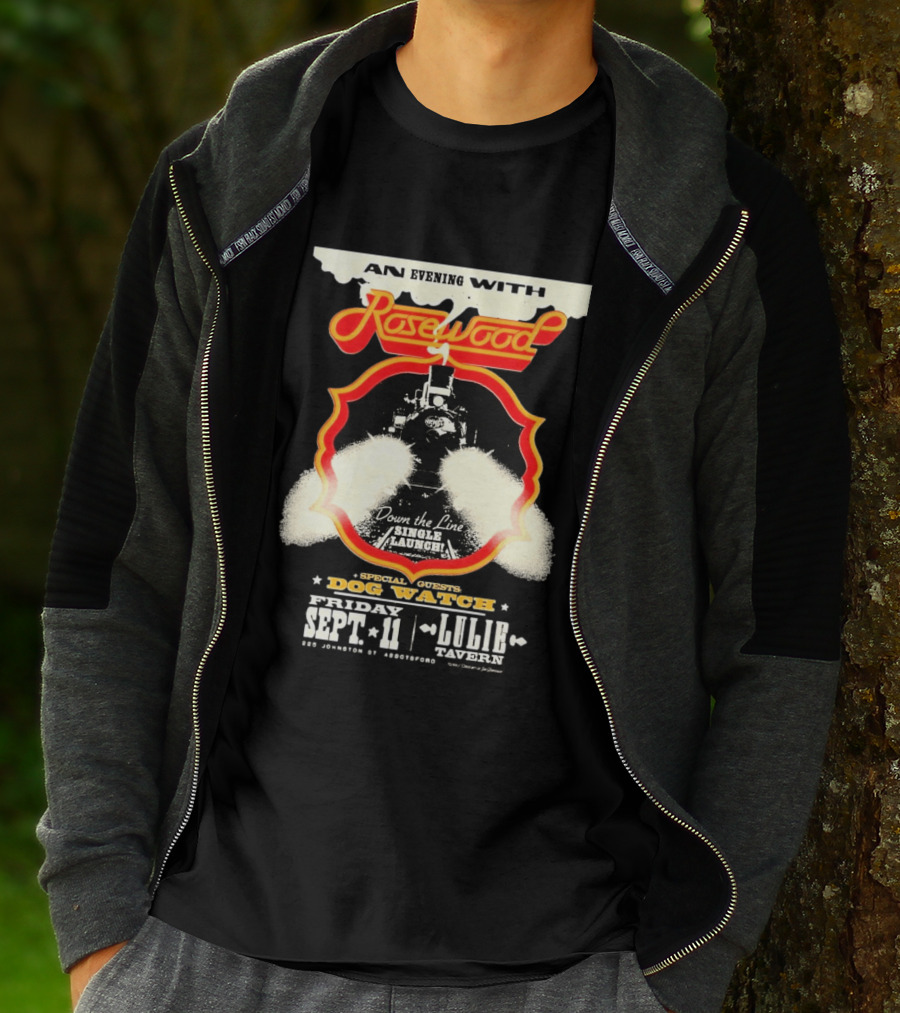 An Evening With Rosewood Down The Line Single Launch Sep 11 2026 Lulie Tavern Special Guest Dog T-Shirt