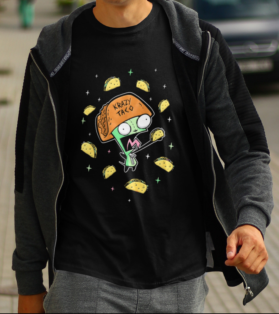 Gir Invader Zim Crazy Taco Enthusiast Cartoon T-Shirt