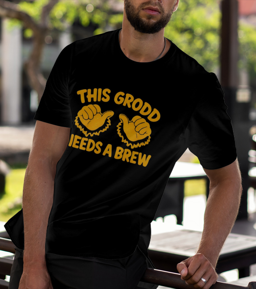 This Grodd Needs A Brew Funny Gorilla Grodd Thumbs Up T-Shirt