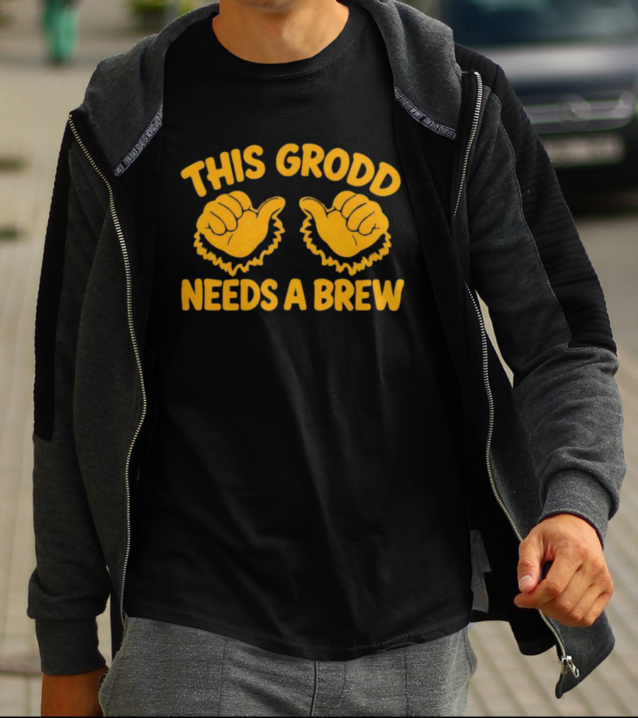 This Grodd Needs A Brew Funny Gorilla Grodd Thumbs Up T-Shirt