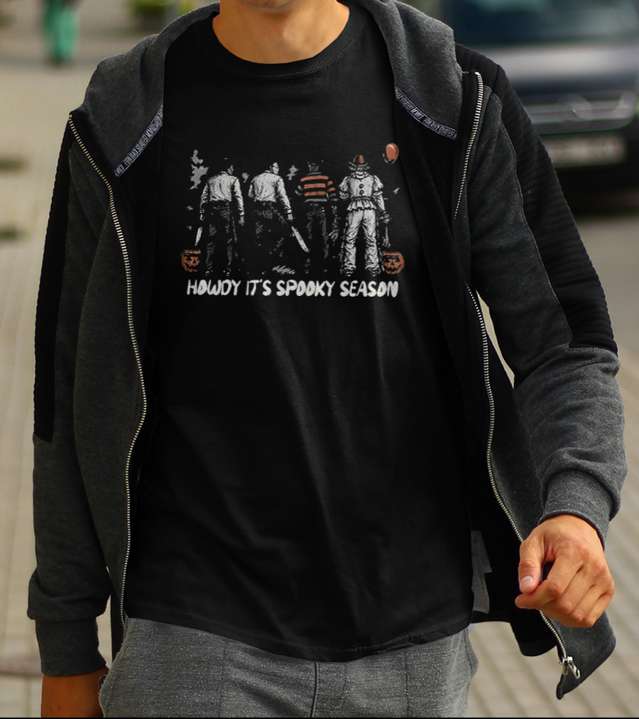Howdy It's Spooky Season Jason Michael Freddy Pennywise T-Shirt