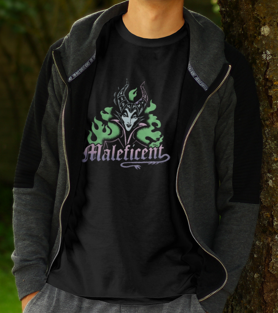 Disney Maleficent Horned Villain Green Flames T-Shirt