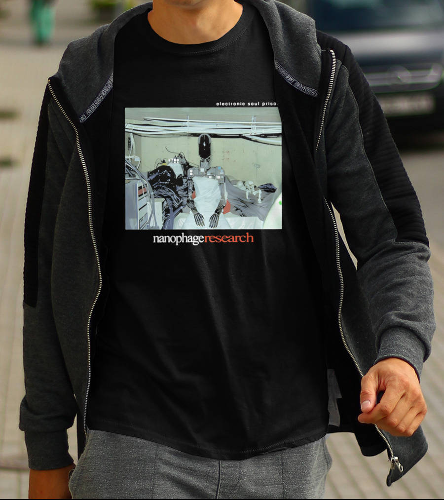Electronic Soul Prison Nanophage Research Robot Skeleton Laboratory T-Shirt