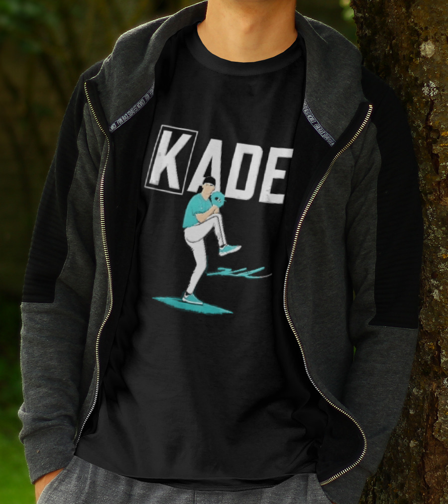 Kade Baseball Pitcher Teal Jersey Mound Action Cartoon T-Shirt