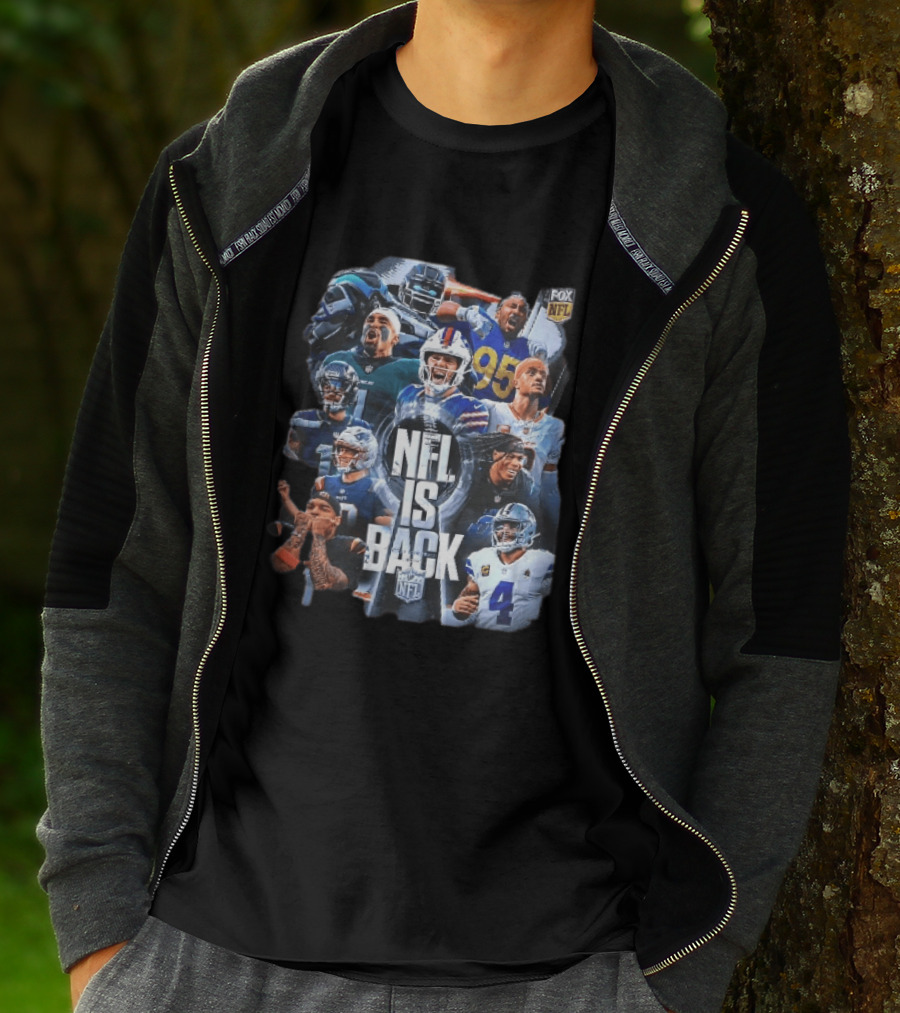 Fox NFL Is Back Vince Lombardi Trophy Football Player Collage T-Shirt