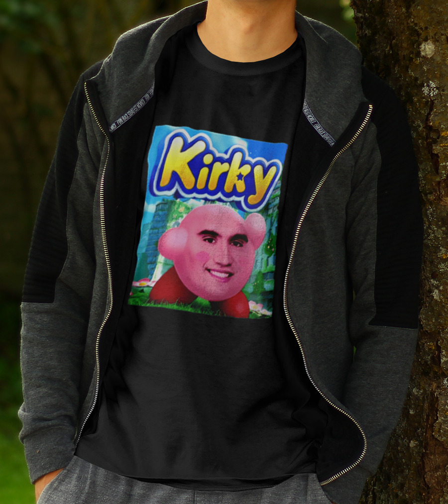 Kirky Kirby Nintendo Inspired Face Mashup Retro Gaming Nostalgia T-Shirt