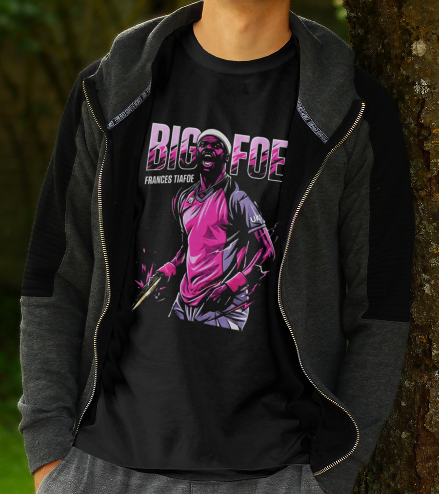 Frances Tiafoe Big Foe Tennis Scream Dynamic Pink Energy T-Shirt