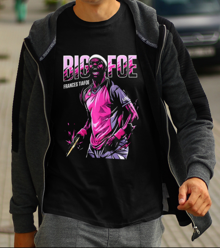 Frances Tiafoe Big Foe Tennis Scream Dynamic Pink Energy T-Shirt
