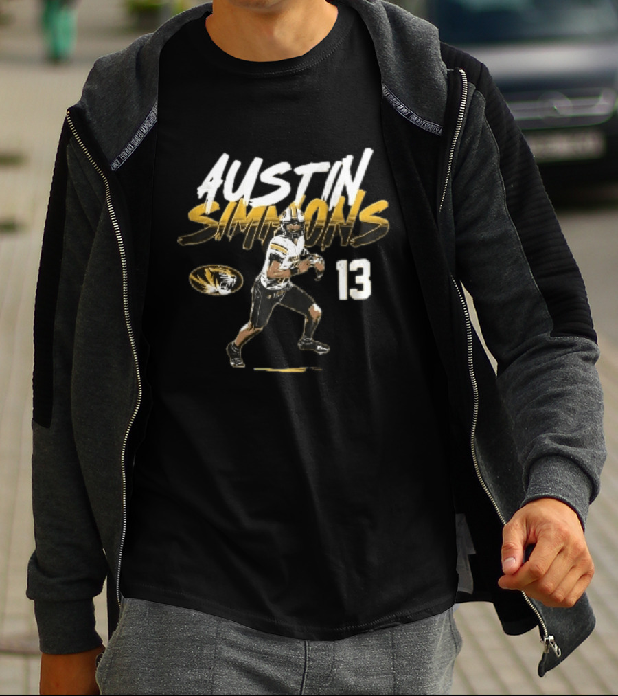 Missouri Tigers Austin Simmons 13 Quarterback NCAA Football T-Shirt