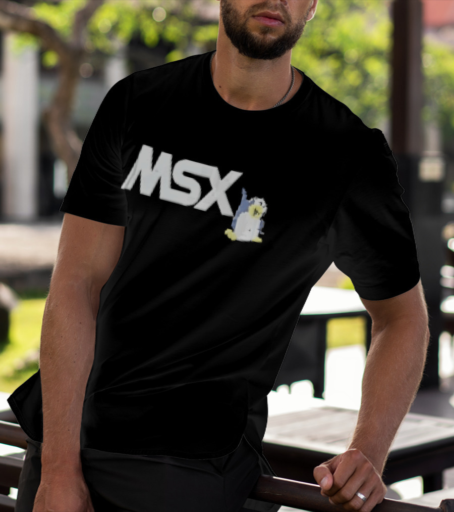 MSX Classic Pixel Penguin Video Game T-Shirt