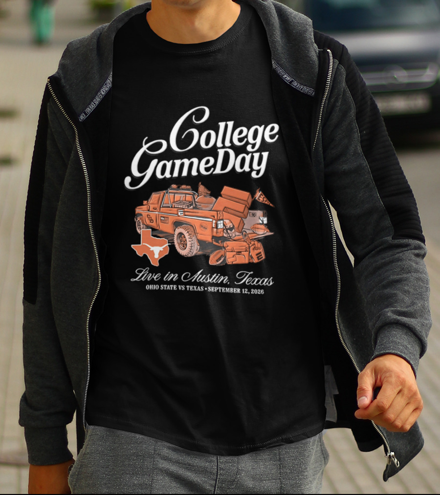 College GameDay Live In Austin Texas Ohio State Vs Texas September 12 2026 T-Shirt