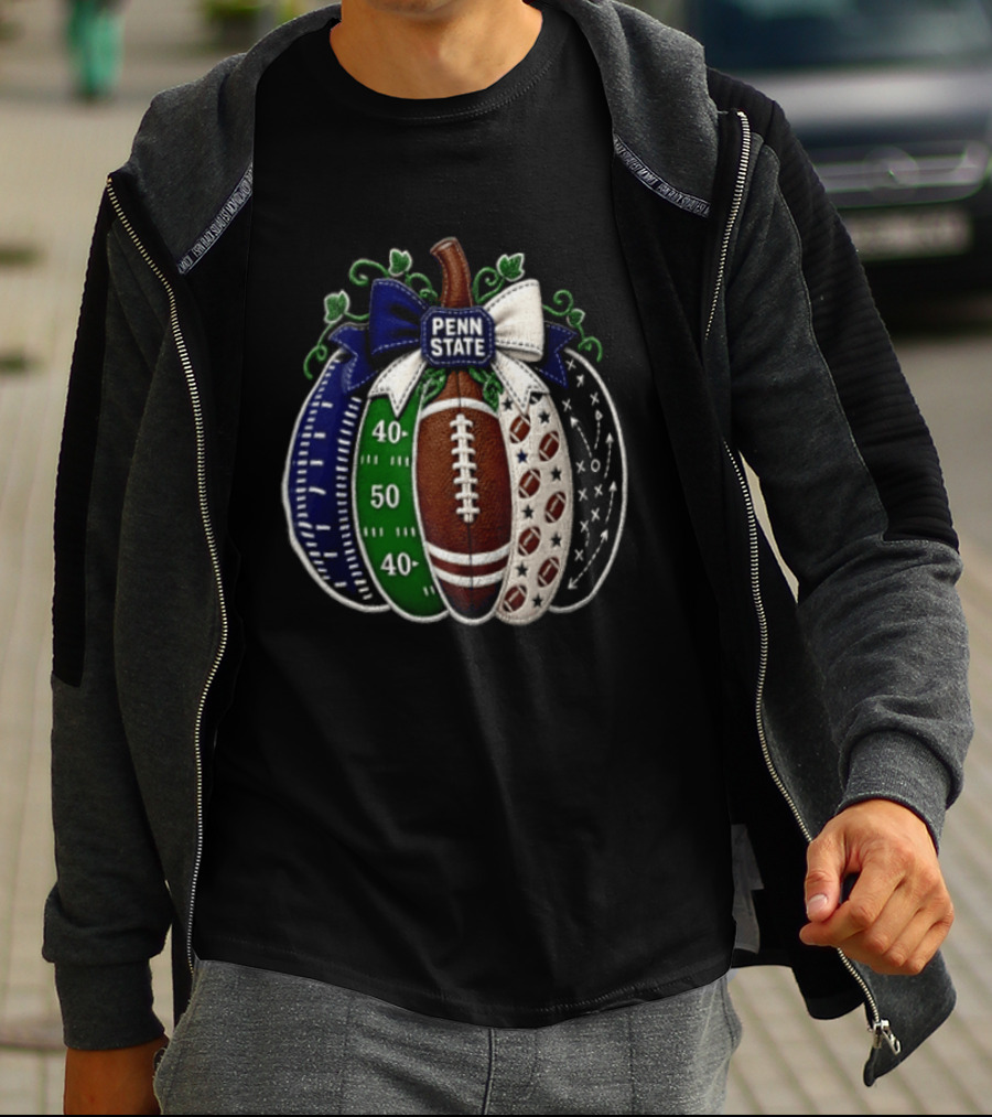 Penn State Football Pumpkin Fall Sports Season Football Decor T-Shirt