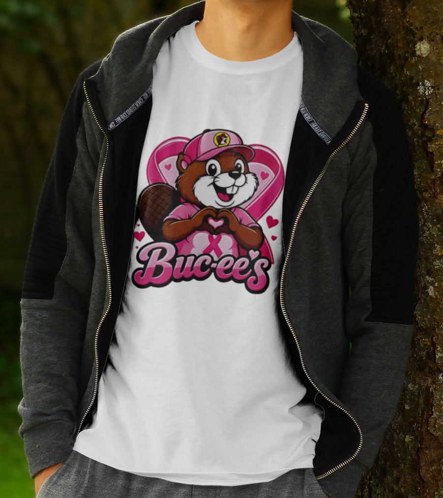 Buc Ee's Pink Ribbon Beaver Breast Cancer Awareness T-Shirt